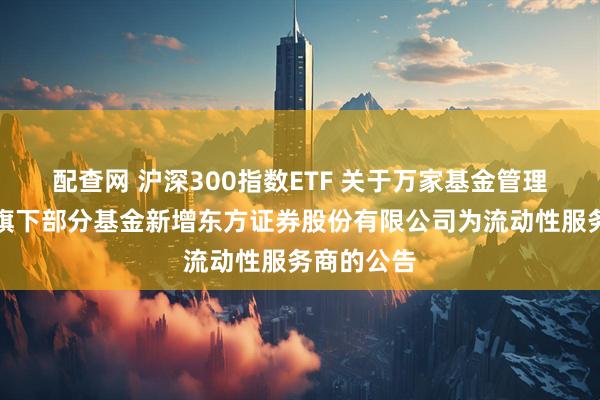 配查网 沪深300指数ETF 关于万家基金管理有限公司旗下部分基金新增东方证券股份有限公司为流动性服务商的公告